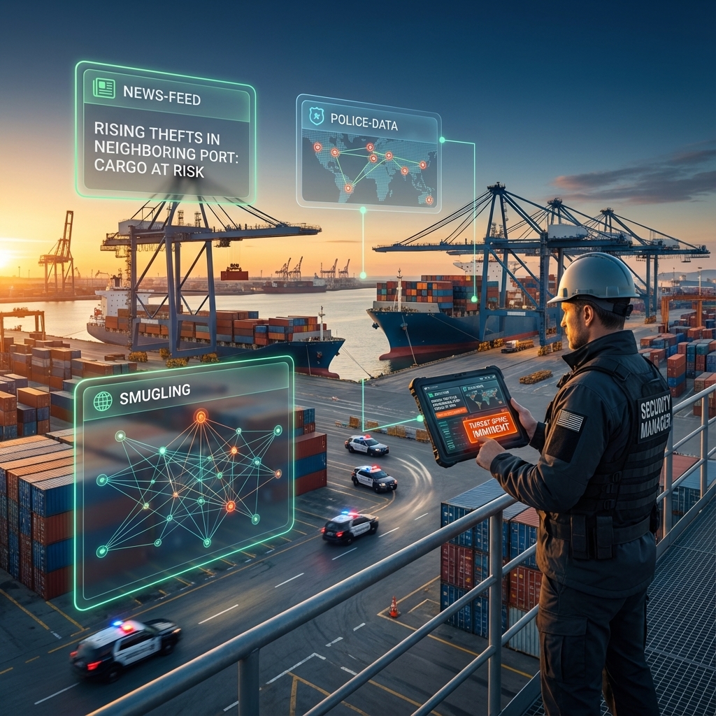 Port facility with shipping containers